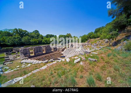 Amphitheater antiken Stadt von Butrint auch bekannt als Bothrotha in der Nähe von Sarande Albanien JMH2594 Stockfoto