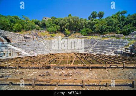 Amphitheater antiken Stadt von Butrint auch bekannt als Bothrotha in der Nähe von Sarande Albanien JMH2595 Stockfoto