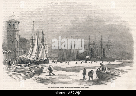 Thames eingefroren 1855 Stockfoto