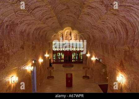 Serbisch-orthodoxe Untergrundkirche in Coober Pedy, Südaustralien, Australien Stockfoto