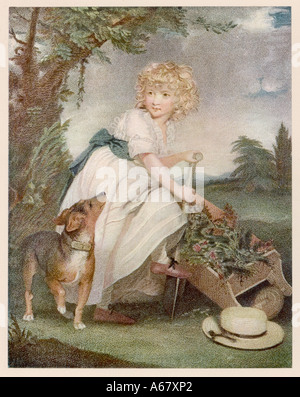 Junge In Musselin Kleid 1789 Stockfoto