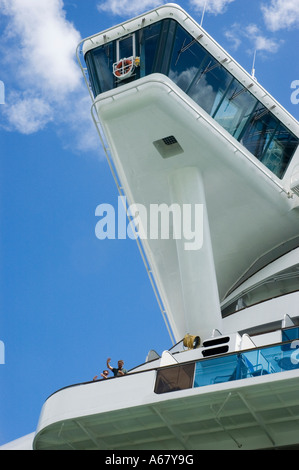 Stock Foto von der Brücke des Kreuzfahrtschiffes Sapphire Princess festgemacht in Auckland, Neuseeland. 2007. Stockfoto