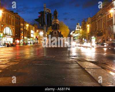 Unteren O' Connell Street in der Abenddämmerung Dublin Irland Stockfoto