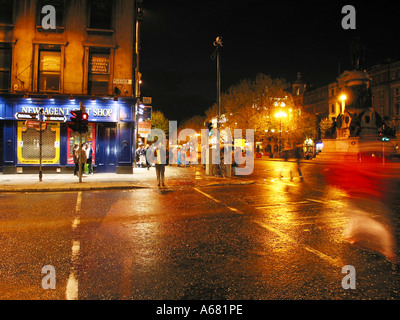 Unteren O' Connell Street in der Abenddämmerung Dublin Irland Stockfoto