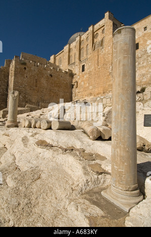 Ruinen aus der Zeit der Umayyaden im Jerusalem Archäologische Park an der südlichen Wand von Haram al Sharif Moschee Altstadt Ost Jerusalem Israel Stockfoto