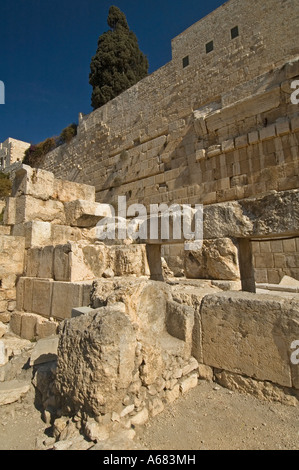 Ruinen aus der Zeit der Umayyaden im Jerusalem Archäologische Park an der südlichen Wand von Haram al Sharif Moschee Altstadt Ost Jerusalem Israel Stockfoto