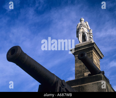 Statue von Admiral Lord Collingwood Tynemouth Tyne & Verschleiß Stockfoto