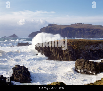 Irland, Grafschaft Kerry Halbinsel Dingle, Slea Head, atlantische Stürme auf irischen Südwestküste, schwere in der Natur, Stockfoto