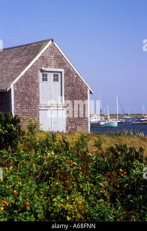 Bootshaus und Chatham Hafen Cape Cod MA Stockfoto