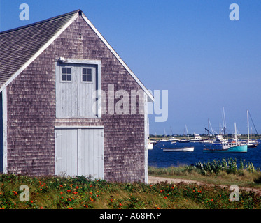 Bootshaus und Chatham Hafen Cape Cod MA Stockfoto