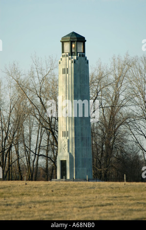 William Livingston Denkmal Leuchtturm an Bell Insel im Detroit River in der Nähe von Ufer des Lake St. Clair in Michigan USA Stockfoto