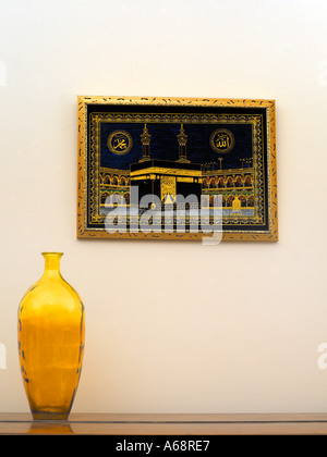 Bild der Kaaba auf Wand-Vase Stockfoto