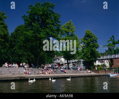 Fluß Dee an der Haine Chester Cheshire England Stockfoto