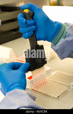 Laborantin Blut Experiment zu tun. Stockfoto