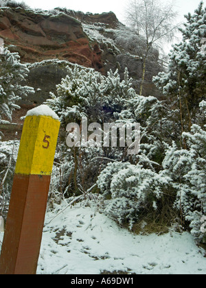 Wegweiser im Parkhall Landschaft Park Stockfoto