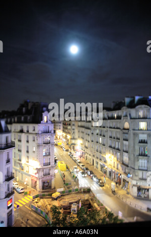 Paris bei Mondschein Stockfoto