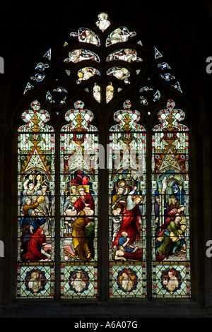 Glasfenster im Beverley Minster, East Riding of Yorkshire, UK. Stockfoto