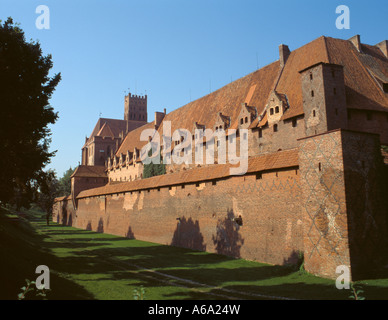 Marienburg (auch bekannt als Marienburg, und sobald der Hauptsitz des Deutschen Ordens), Malbork, Pommern, Polen. Stockfoto