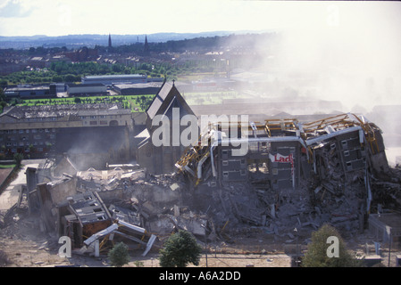 Abriss der Hutcheson E Housing in Glasgow einen Zuschauer wurde durch fliegende Trümmer getötet Stockfoto