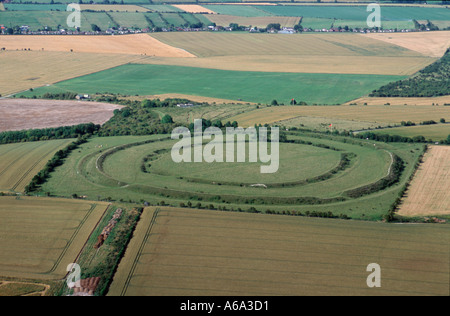 Luftaufnahme des Figsbury Ring Wiltshire UK Stockfoto