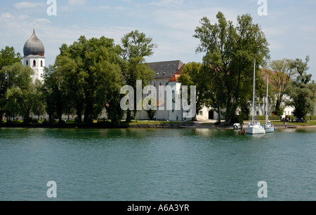Kloster Frauenwörth auf der Fraueninsel, Chiemsee See, Deutschland Stockfoto
