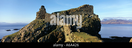Die Ruinen von Dunscaith Burg Sleat Isle Of Skye schottischen Highlands Stockfoto