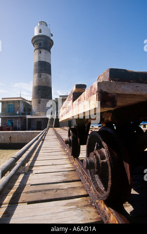 19. Jahrhundert britische Leuchtturm auf Daedalus Riff (Abu el-Kizan), Rotes Meer, Ägypten Stockfoto