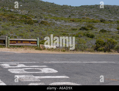 Melden Sie sich an der Seite einer Straße sagen, Kap der guten Hoffnung zu stoppen Stockfoto