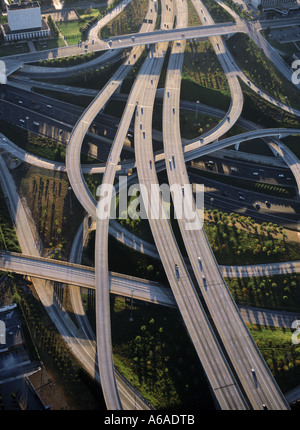 AERIEL Blick auf Autobahn Austausch in der Nähe von Atlanta bei Sonnenaufgang Stockfoto