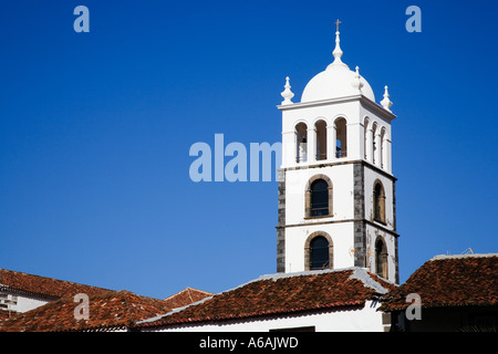 Iglesia Matriz de Santa Ana vom Plaza Juan Gonzalez De La Torre in der alten Stadt Garachico Teneriffa Kanaren Spanien Stockfoto