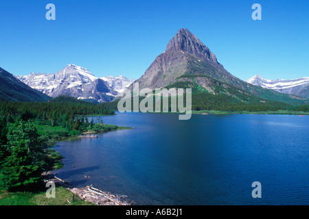 Montana Glacier National Park Mount Grinnell Swiftcurrent Lake. Amerikanische Nationalparks... National Historic Landmark USA Stockfoto