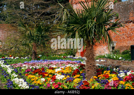 Floral Bettwäsche Display in Bishops Palace Gardens Chichester, Sussex. VEREINIGTES KÖNIGREICH. Stockfoto
