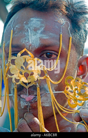 Anhänger von Lord Murugan feiern Thaipusam 1. Februar 2007 in Georgetown Penang Stockfoto