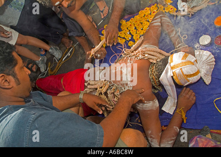 Anhänger von Lord Murugan feiern Thaipusam 1. Februar 2007 in Georgetown Penang Stockfoto