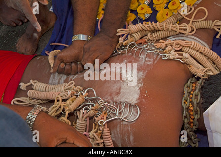 Anhänger von Lord Murugan feiern Thaipusam 1. Februar 2007 in Georgetown Penang Stockfoto