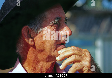 Porträt eines Tabak-Bauern in der Nähe von Vinales in der Provinz Pinar Del Rio von Kuba Stockfoto