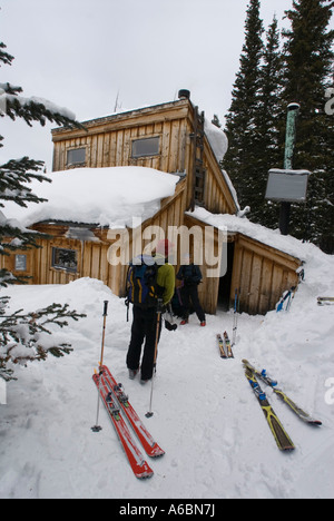 Skifahrer von Carls-Hütte. Eines der zehnten Berg Hütten in der Nähe von New York Mountain, Colorado Stockfoto