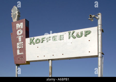 1960er Jahre Café und Motel zu unterzeichnen, aus den 1960er Jahren Idaho U S A Stockfoto