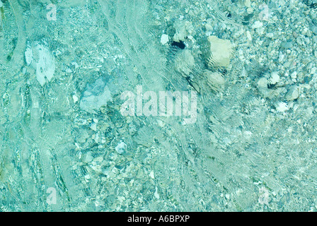 klare Wasserfluss Isar in der Nähe von Vorderriss Bayern Deutschland gesehen von der Brücke Stockfoto
