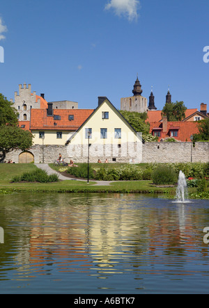 Almedalen Park Visby Gotland Schweden Stockfoto