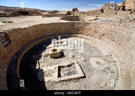 Besucher im Chaco Kultur National Historical Park befindet sich im Chaco Canyon in New Mexico Stockfoto