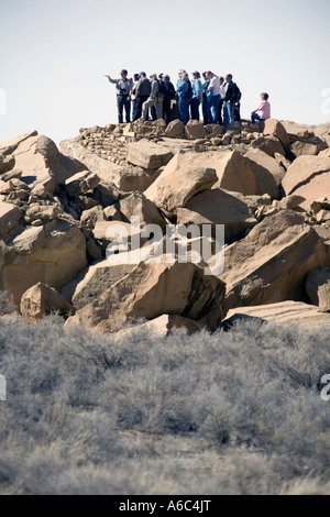 Besucher im Chaco Kultur-nationaler historischer Park, New-Mexico Stockfoto