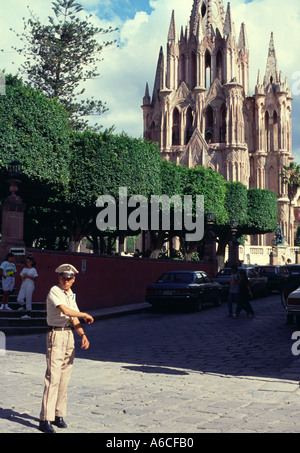 La Parroquia und Stadt Zocalo Quadrat San Miguel de Allende, Mexiko Stockfoto