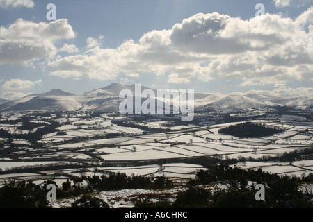 Zentralen Brecon Beacons in Schnee Wales UK Stockfoto