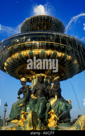 Frankreich Paris Place De La Concorde-Wasser-Brunnen Stockfoto