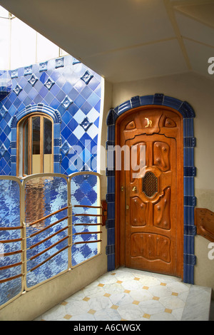 Wohnungseingang, Casa Batllo, Barcelona, Spanien Stockfoto