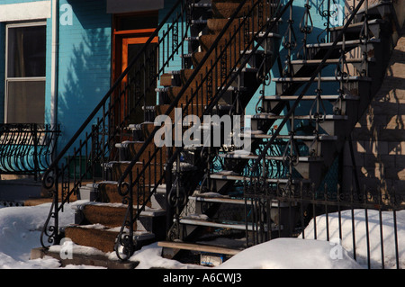Typischen Montreal Treppen Provinz Quebec Kanada Stockfoto