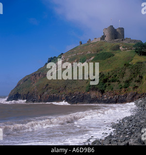 Criccieth Burgruine auf einer Landzunge, Criccieth, Lleyn Peninisula, Gywnedd, North Wales, UK. Stockfoto