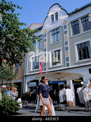 Art Nouveau Stil Gebäude auf Kongensgate, Ålesund, Møre Og Romsdal, Norwegen. Stockfoto