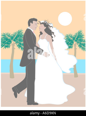 Hochzeit in den Palmen 2 Linda Braucht (20. C. American) Computergrafik Stockfoto